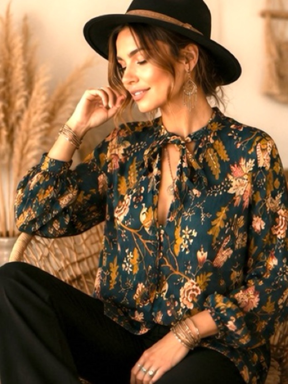 Anthropologie Pilcro Tavi Tie-Neck Buttondown Blouse - Picture 2 of 7